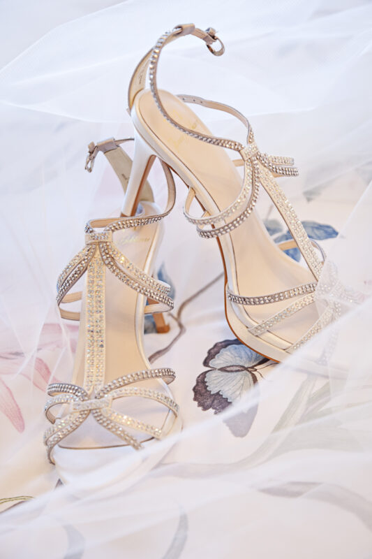 silver diamante wedding shoes