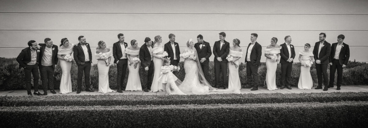black and white Dublin wedding