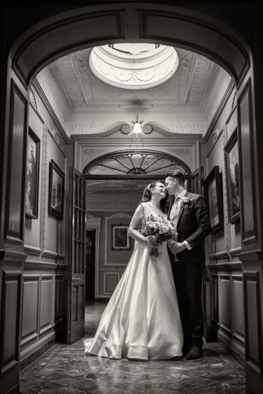 romantic black and white wedding photography