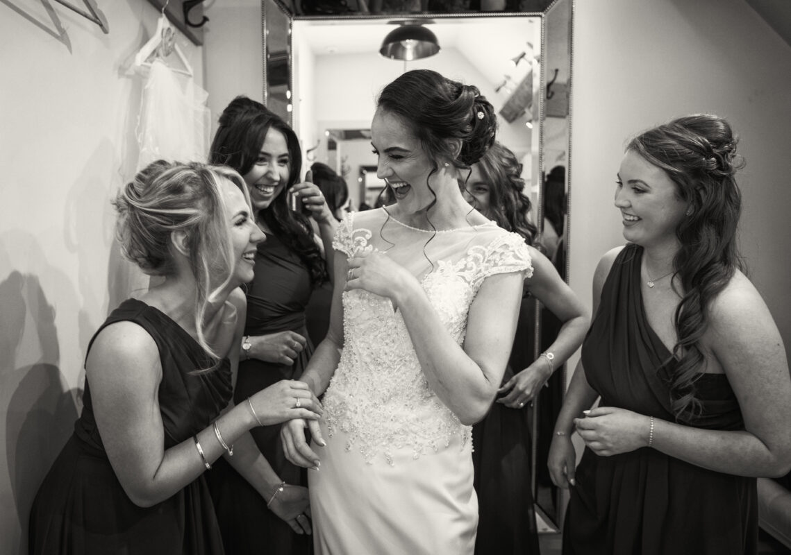 black and white reportage wedding photographer