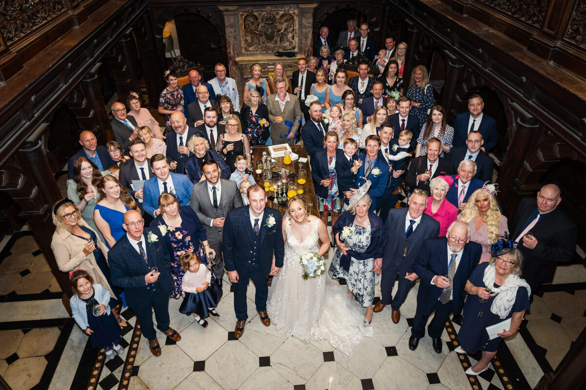 crewe hall wedding venue large group shot