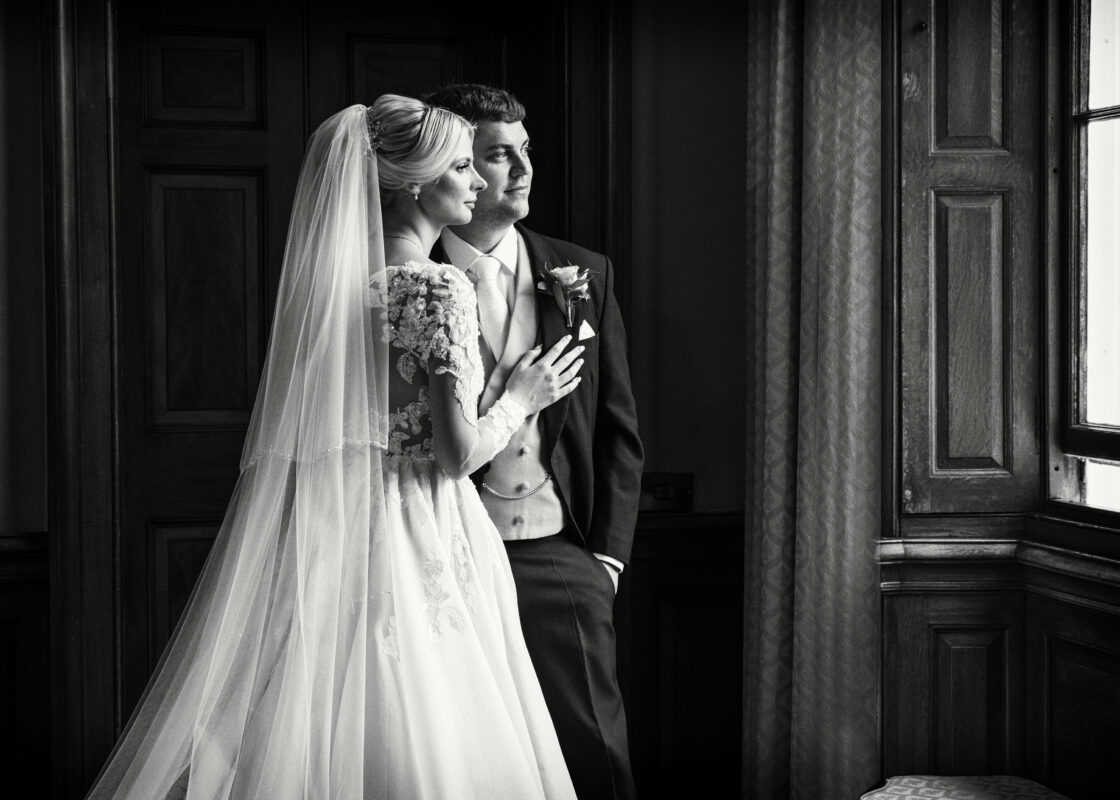 black and white wedding photography Cheshire