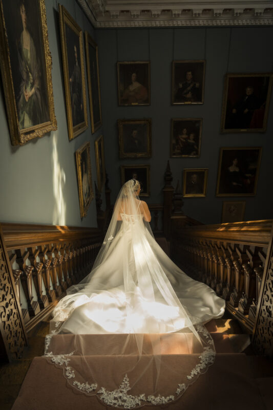 staircase wedding photographs arley hall