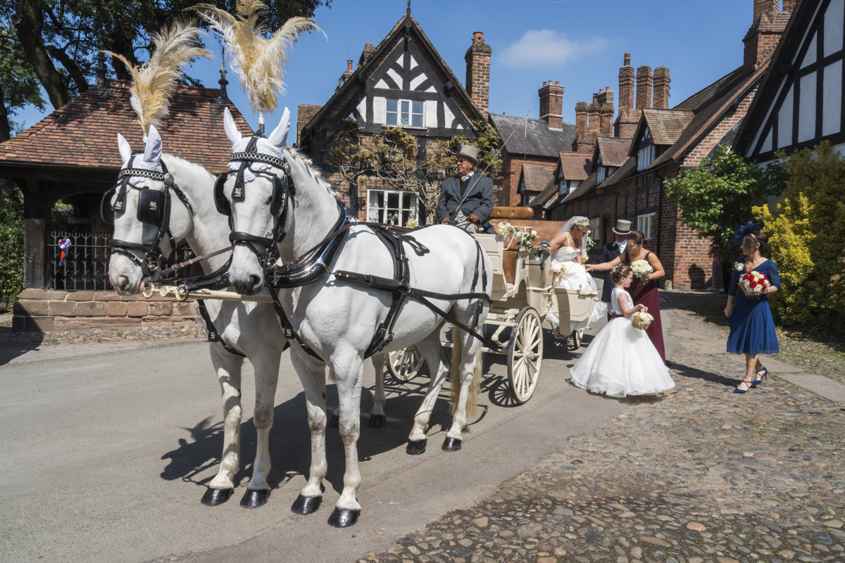 horse drawn carriage wedding arley hall