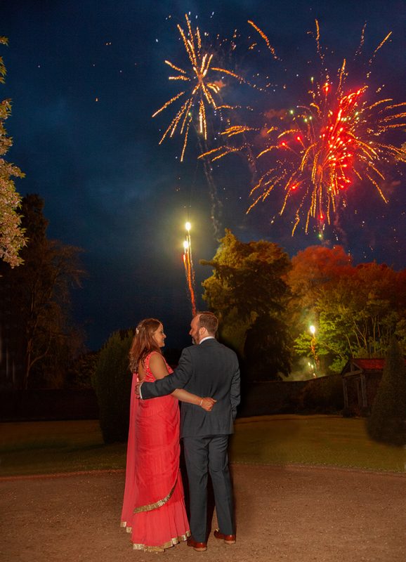 Combermere Abbey Wedding Photographer - asian wedding fireworks photographs at combermere abbey