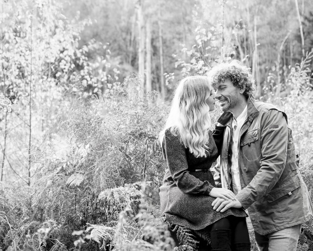 black and white photography engagement