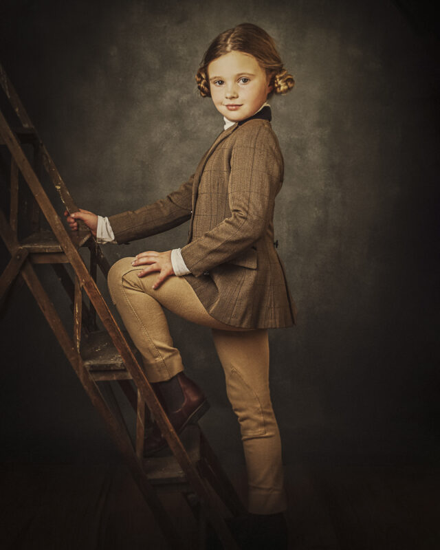 classical childrens riding portrait photography